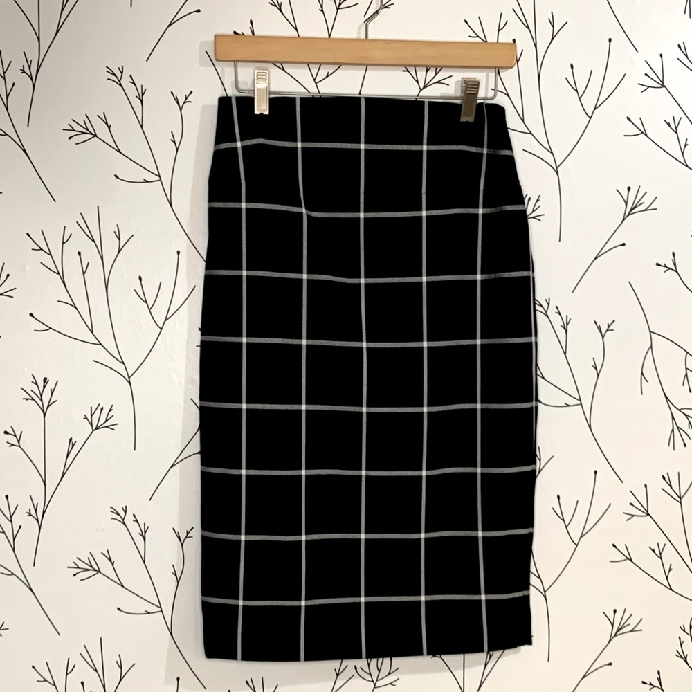 Express Checkered Pencil Skirt